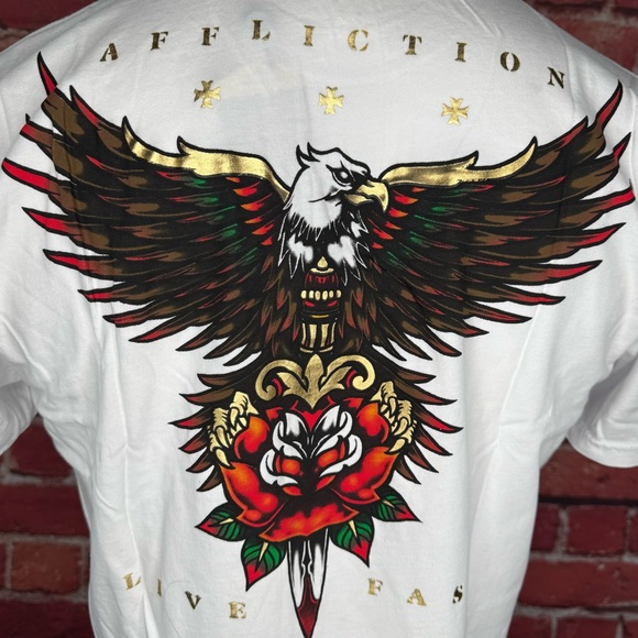 Affliction Black Label Men’s Eagle Short Sleeve T-shirt- Large - NWT - Picture 8 of 12